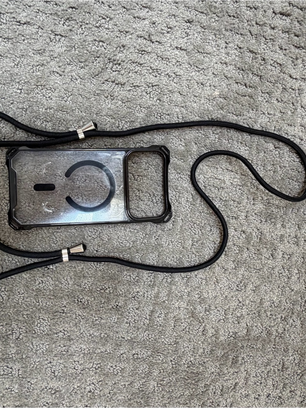 Clear Crossbody Phone Case with Black Strap